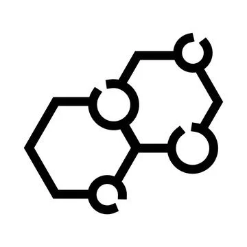 Molecule chemical structure icon representing science and research Illustrazione stock