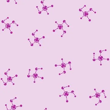 Molecule chemistry glyph seamless pattern Illustrazione stock