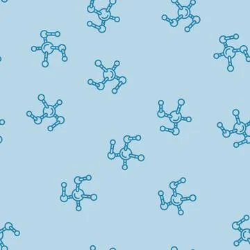 Molecule chemistry line seamless pattern Stock Illustration