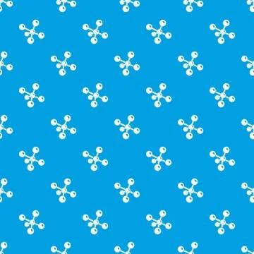 Molecule chemistry pattern vector seamless blue Illustrazione stock