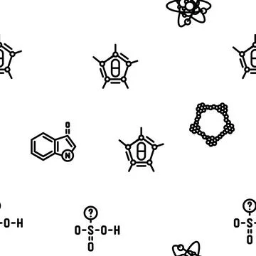 Molecule chemistry science vector seamless pattern Stock Illustration