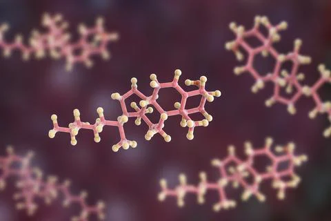 Molecule of cholesterol, 3D illustration Stock Illustration