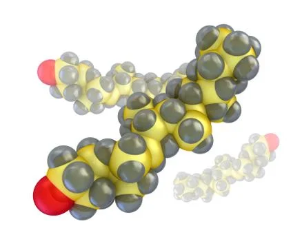 Molecule of cholesterol macro over white Stock Illustration