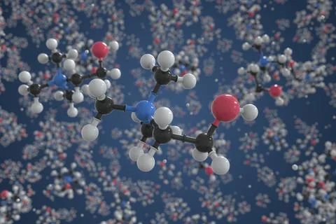Molecule of choline, ball-and-stick molecular model. Scientific 3d rendering Stock Illustration