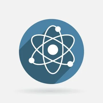 Molecule. circle blue icon with shadow. Stock Illustration