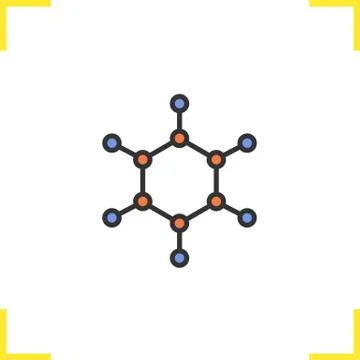 Molecule color icon Stock Illustration