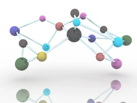 Molecule color on white science abstract background Stock Illustration