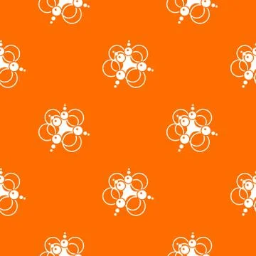 Molecule connection pattern orange Stock Illustration