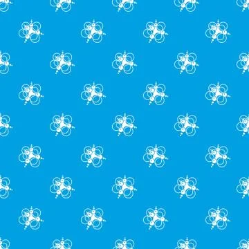 Molecule connection pattern vector seamless blue Illustrazione stock