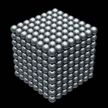 Molecule cube on black background Stock Illustration