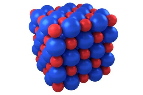 Molecule cubic crystal structure Stock Illustration