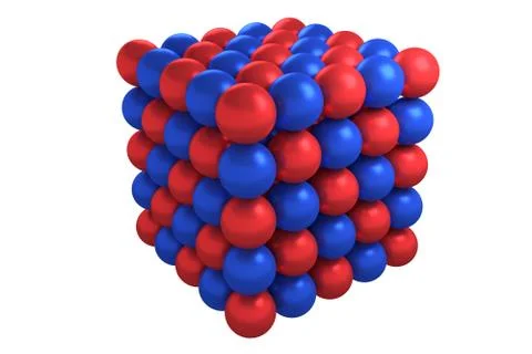 Molecule cubic crystal structure Stock Illustration