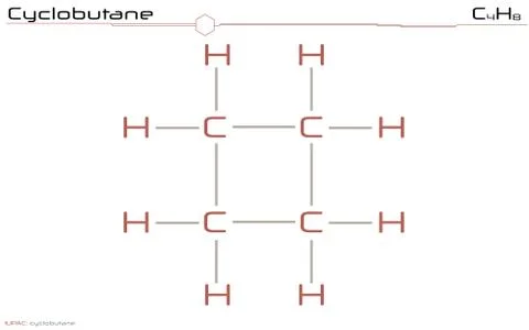 Molecule of Cyclobutane Illustrazione stock