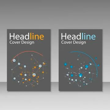 Molecule design brochure template. Science vector background Stock Illustration