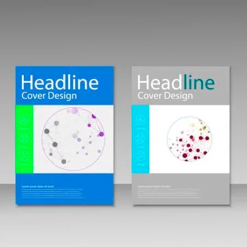 Molecule design brochure template. Science vector background Stock Illustration