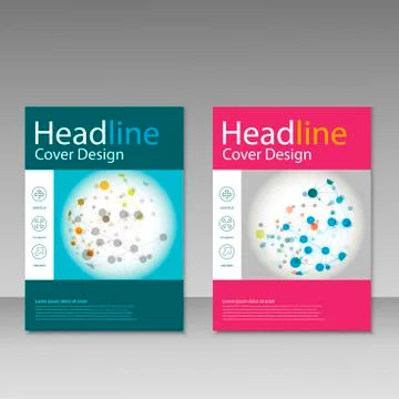 Molecule design brochure template. Science vector background Stock Illustration