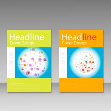 Molecule design brochure template. Science vector background Stock Illustration