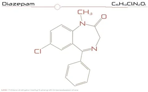 Molecule of Diazepam Stock Illustration