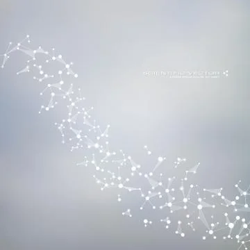 Molecule DNA and neurons vector. Molecular structure. Connected lines with dots Stock Illustration