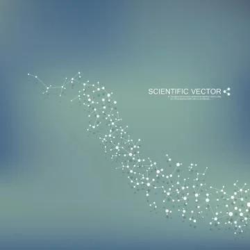 Molecule DNA and neurons vector. Molecular structure. Connected lines with dots Stock Illustration