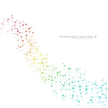 Molecule DNA and neurons vector. Molecular structure. Connected lines with dots Stock Illustration