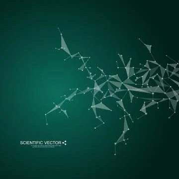 Molecule DNA and neurons vector. Molecular structure. Connected lines with dots Stock Illustration