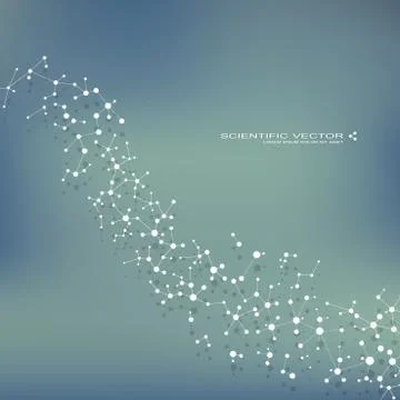 Molecule DNA and neurons vector. Molecular structure. Connected lines with dots Stock Illustration