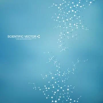 Molecule DNA and neurons vector. Molecular structure. Connected lines with dots Stock Illustration