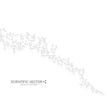 Molecule DNA and neurons vector. Molecular structure. Connected lines with dots Stock-Illustration
