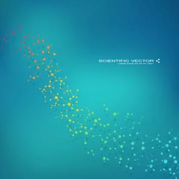 Molecule DNA and neurons vector. Molecular structure. Connected lines with dots Stock Illustration