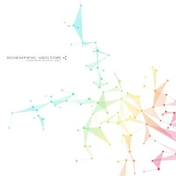 Molecule DNA and neurons vector. Molecular structure. Connected lines with dots Stock Illustration