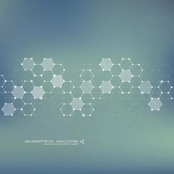 Molecule DNA and neurons vector. Molecular structure. Connected lines with dots Stock Illustration