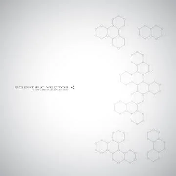 Molecule DNA and neurons vector. Molecular structure. Connected lines with .. Stock Illustration