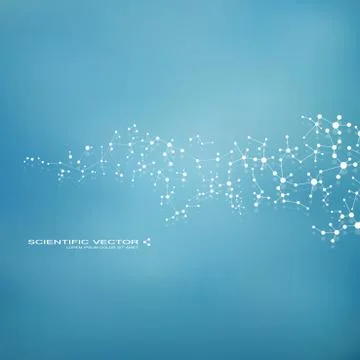 Molecule DNA and neurons vector. Molecular structure. Connected lines with .. Stock-Illustration