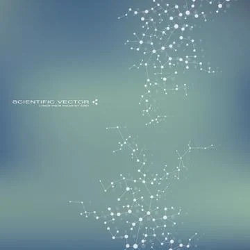 Molecule DNA and neurons vector. Molecular structure. Connected lines with .. Stock-Illustration