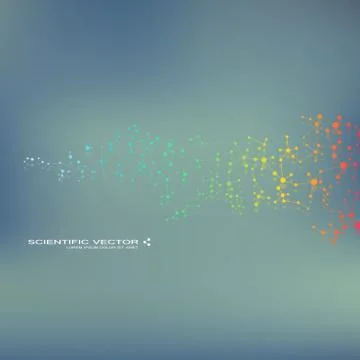Molecule DNA and neurons vector. Molecular structure. Connected lines with dots Stock-Illustration