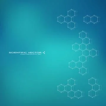 Molecule DNA and neurons vector. Molecular structure. Connected lines with dots Stock Illustration