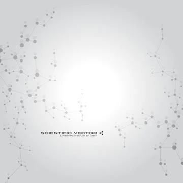 Molecule DNA and neurons vector. Molecular structure. Connected lines with .. Stock Illustration
