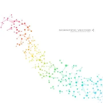 Molecule DNA and neurons vector. Molecular structure. Connected lines with dots Stock Illustration