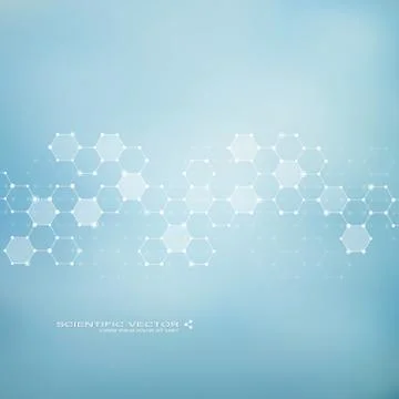 Molecule DNA and neurons vector. Molecular structure. Connected lines with dots Stock Illustration