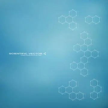 Molecule DNA and neurons vector. Molecular structure. Connected lines with dots Stock Illustration