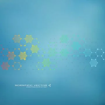 Molecule DNA and neurons vector. Molecular structure. Connected lines with dots Stock Illustration