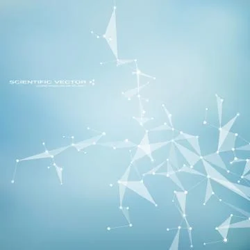 Molecule DNA and neurons vector. Molecular structure. Connected lines with dots Stock Illustration