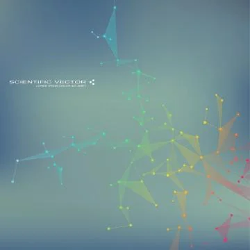 Molecule DNA and neurons vector. Molecular structure. Connected lines with dots Stock Illustration