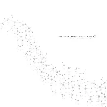 Molecule DNA and neurons vector. Molecular structure. Connected lines with dots Stock Illustration