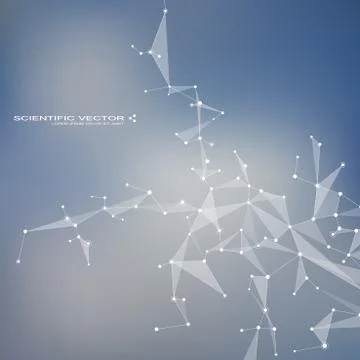 Molecule DNA and neurons vector. Molecular structure. Connected lines with dots Stock Illustration