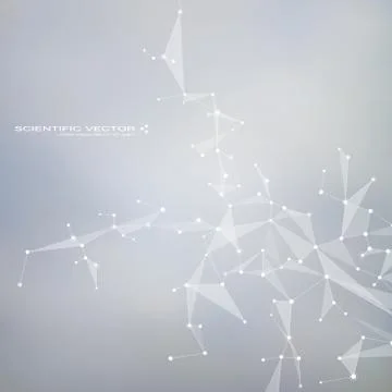 Molecule DNA and neurons vector. Molecular structure. Connected lines with dots Stock Illustration