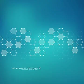 Molecule DNA and neurons vector. Molecular structure. Connected lines with dots Stock Illustration