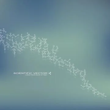 Molecule DNA and neurons vector. Molecular structure. Connected lines with dots Stock Illustration