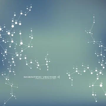 Molecule DNA and neurons vector. Molecular structure. Connected lines with dots Stock Illustration